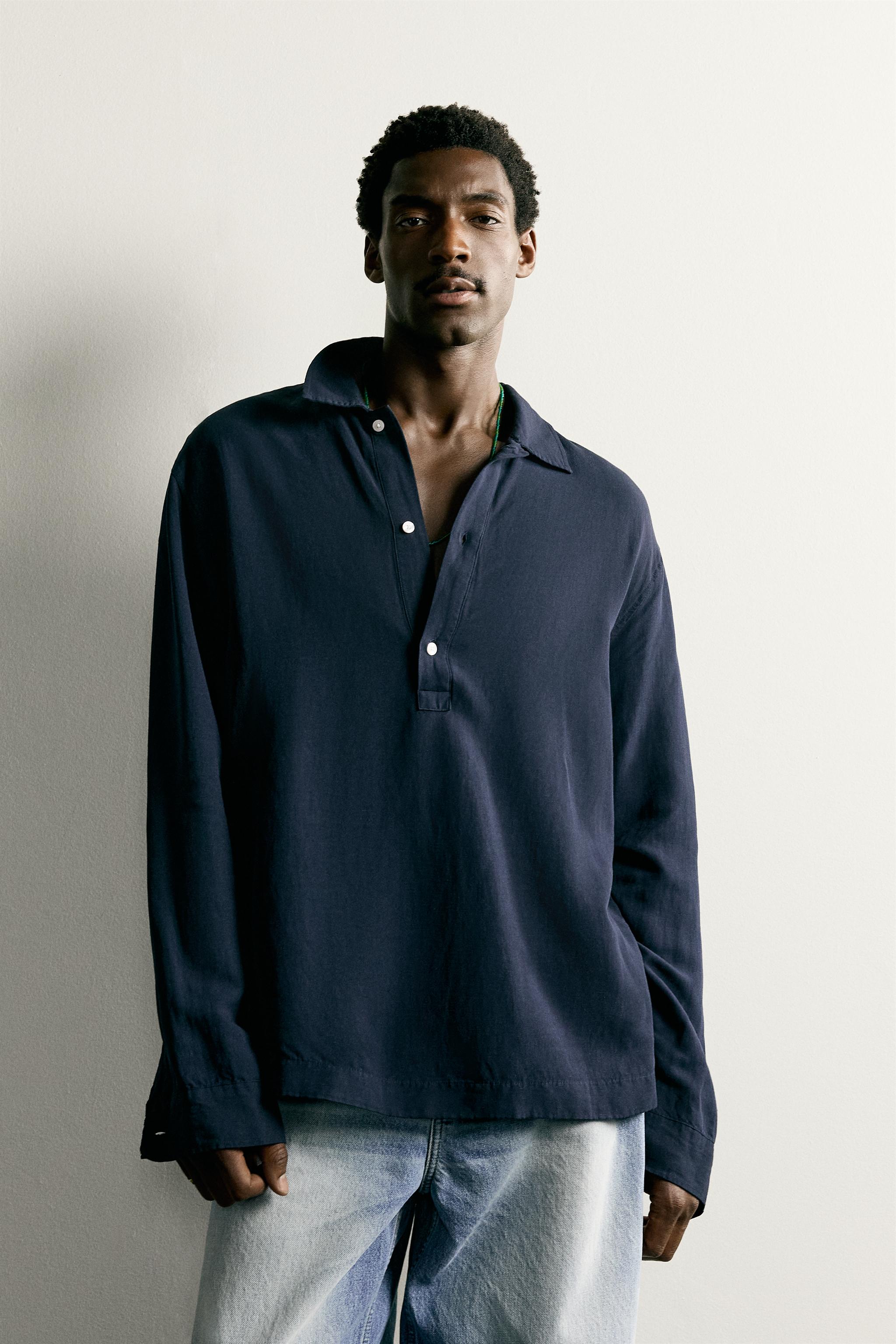 CHEMISE POLO REGULAR FIT VISCOSE - LIN